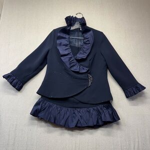 Junnie Leigh Navy Blazer and Skirt Set